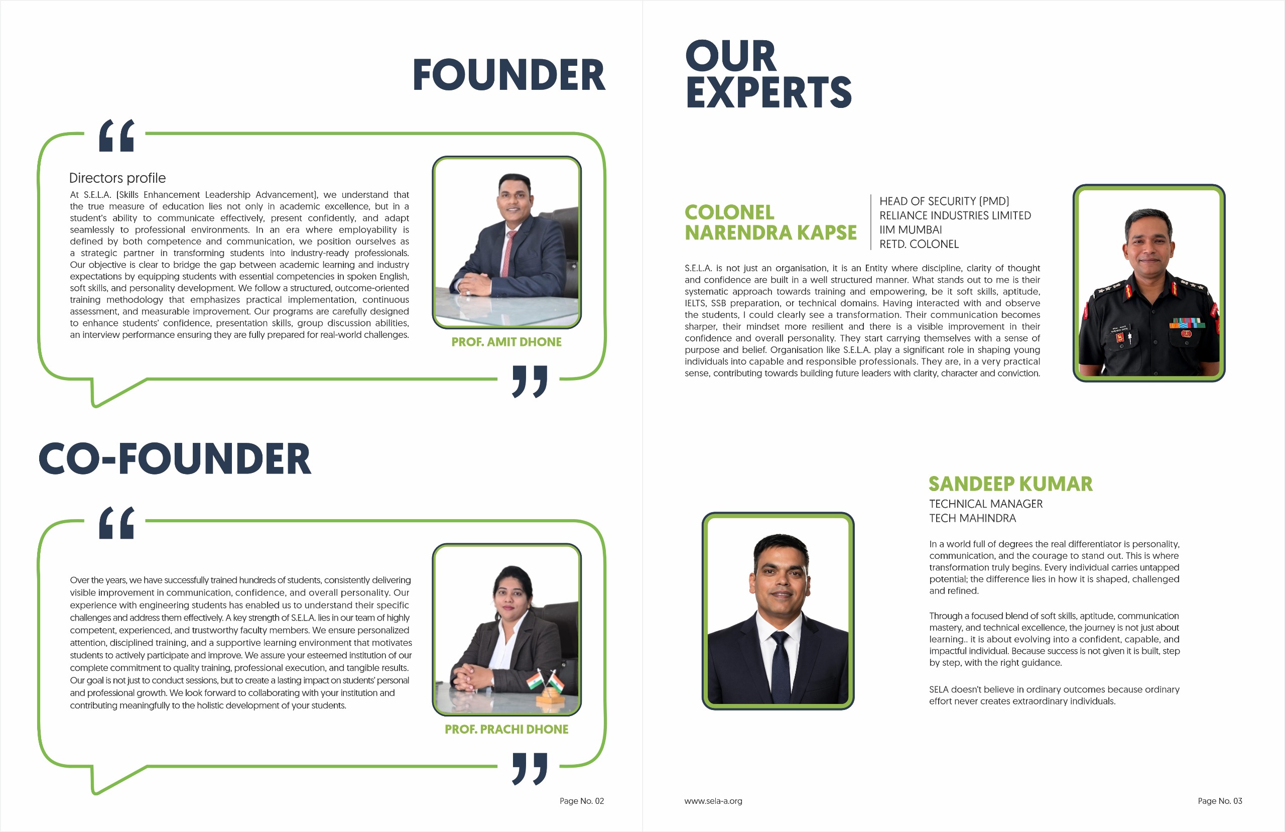 S.E.L.A. Brochure Page 2